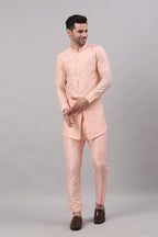 Blush Pink Nehru Collar Jacket Set