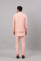 Blush Pink Nehru Collar Jacket Set