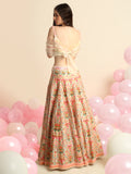 Ivory Printed & Embroidered Lehenga Set