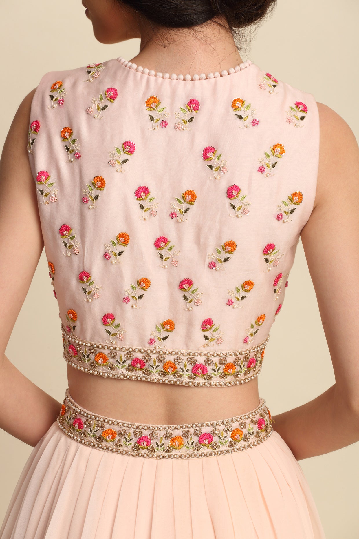 Blush Pink Georgette Lehenga Set