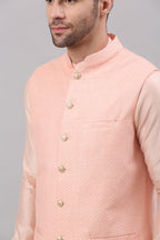 Blush Pink Nehru Collar Jacket Set