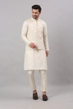 Cream Nehru collar jacket Set