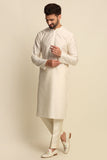 Cream Multicolored Embroidered Sherwani Set