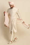 Cream Multicolored Embroidered Full Groom Attire