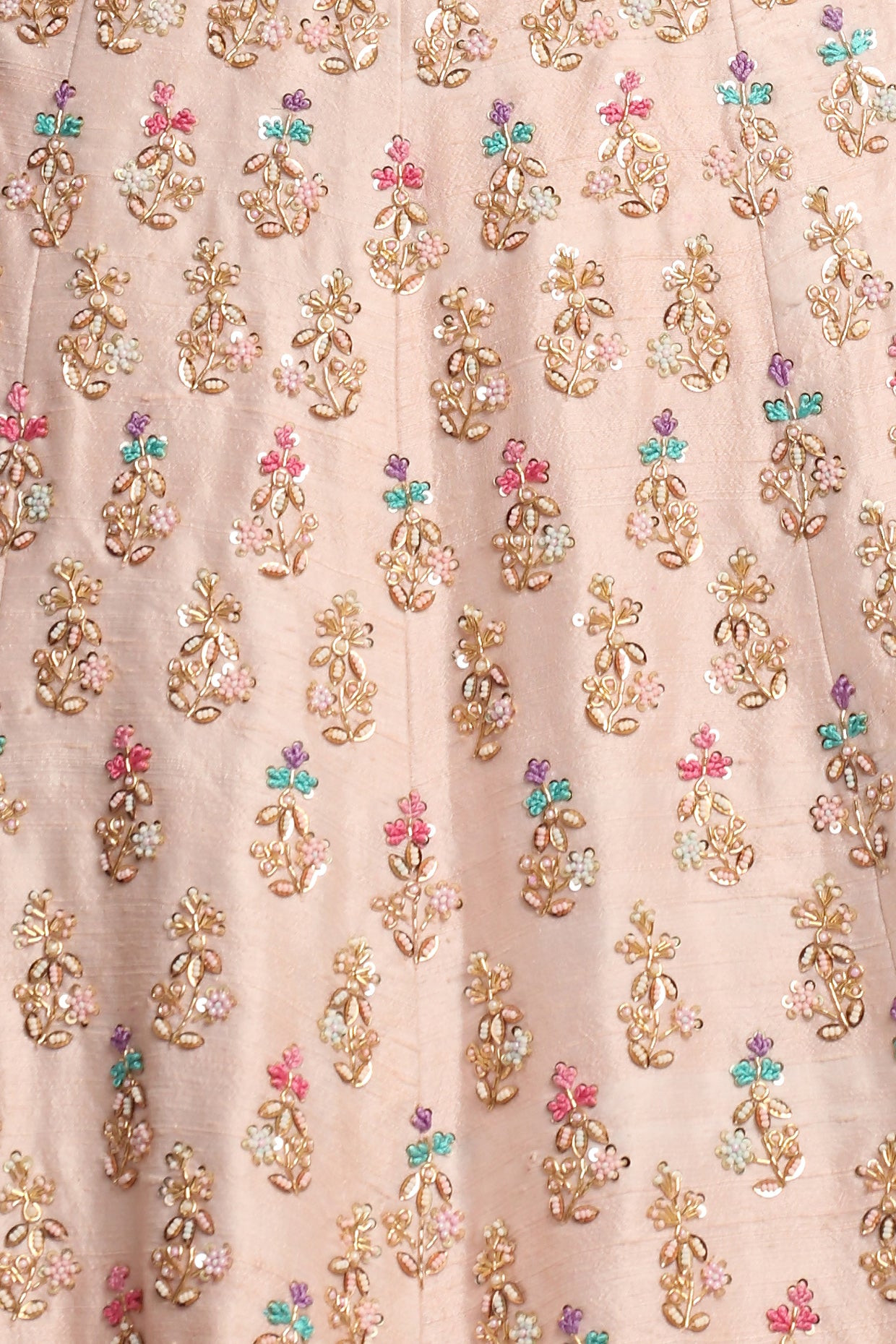 Pastel Pink Hand Embroidered Bridal Lehenga Set