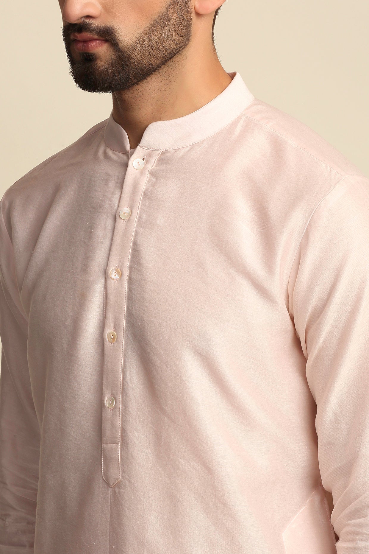 Blush Pink Embroidered Sherwani Set