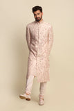 Blush Pink Embroidered Sherwani Set