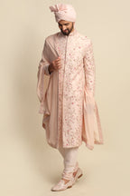 Blush Pink Embroidered Full Groom Attire