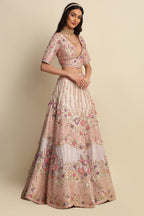 Light Rose Hand Embroidered Bridal Lehenga Set