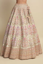 Blush Pink Hand Embroidered Bridal Lehenga Set