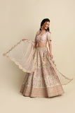 Blush Pink Hand Embroidered Bridal Lehenga set