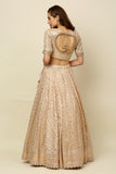 Rose Gold Chanderi Lehenga Set