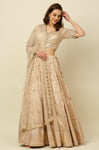 Rose Gold Chanderi Lehenga Set