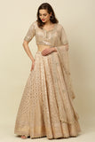 Rose Gold Chanderi Lehenga Set