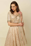 Rose Gold Chanderi Lehenga Set