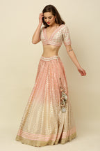 Light Pink Chanderi Lehenga Set