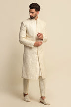 Ivory Sequence Embridered Sherwani Set