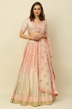 Light Pink Chanderi Lehenga Set