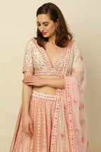 Light Pink Chanderi Lehenga Set
