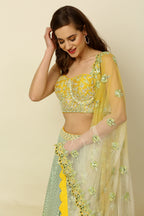 Ombre Dyed Chanderi Lehenga Set