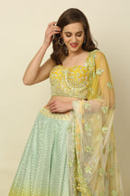 Ombre Dyed Chanderi Lehenga Set
