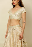 Ivory Chanderi Lehenga Set