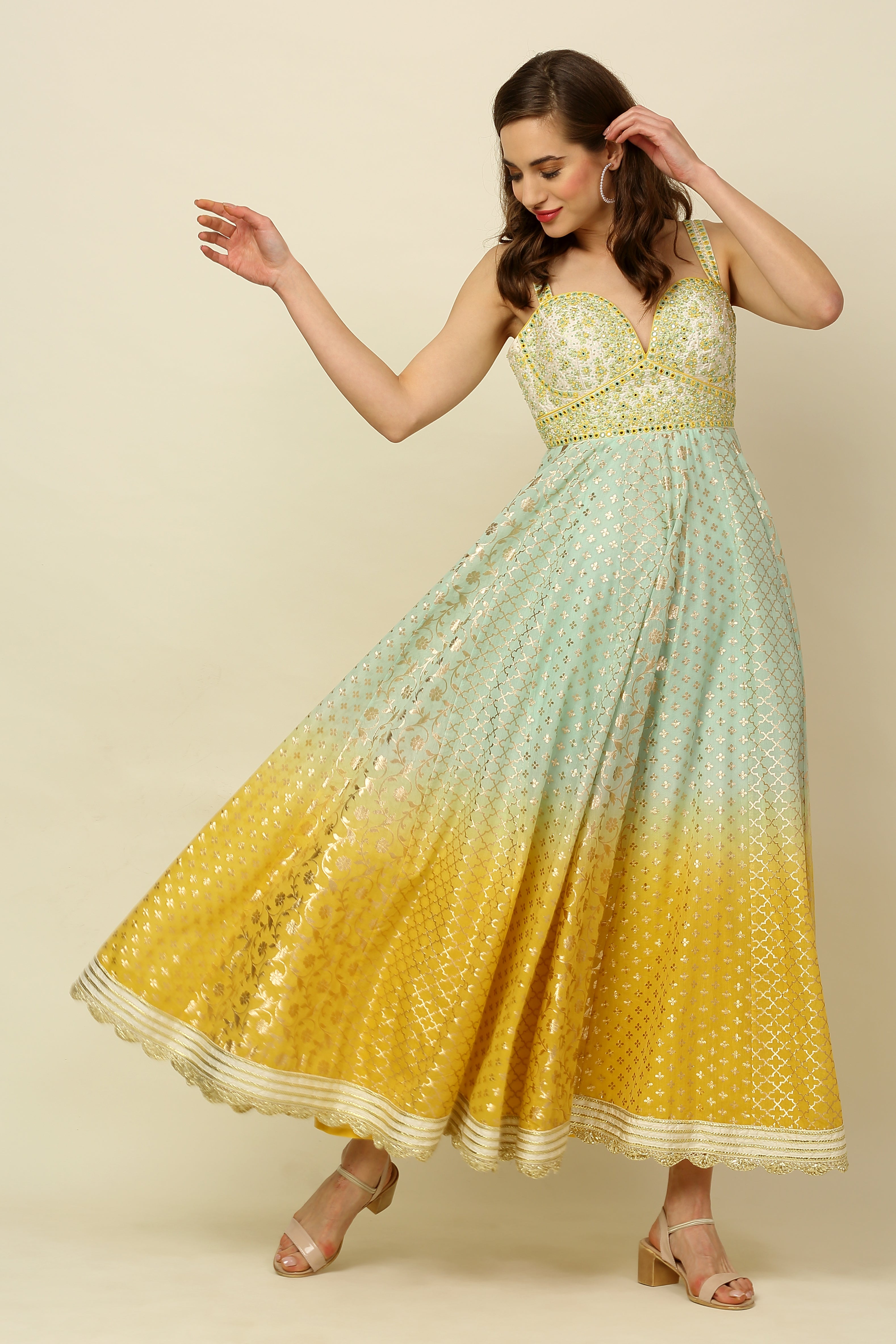 Ombre Dyed Anarkali Set