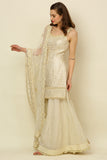 Ivory  Embroidered Sharara Set