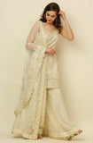 Ivory  Embroidered Sharara Set