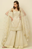 Ivory  Embroidered Sharara Set