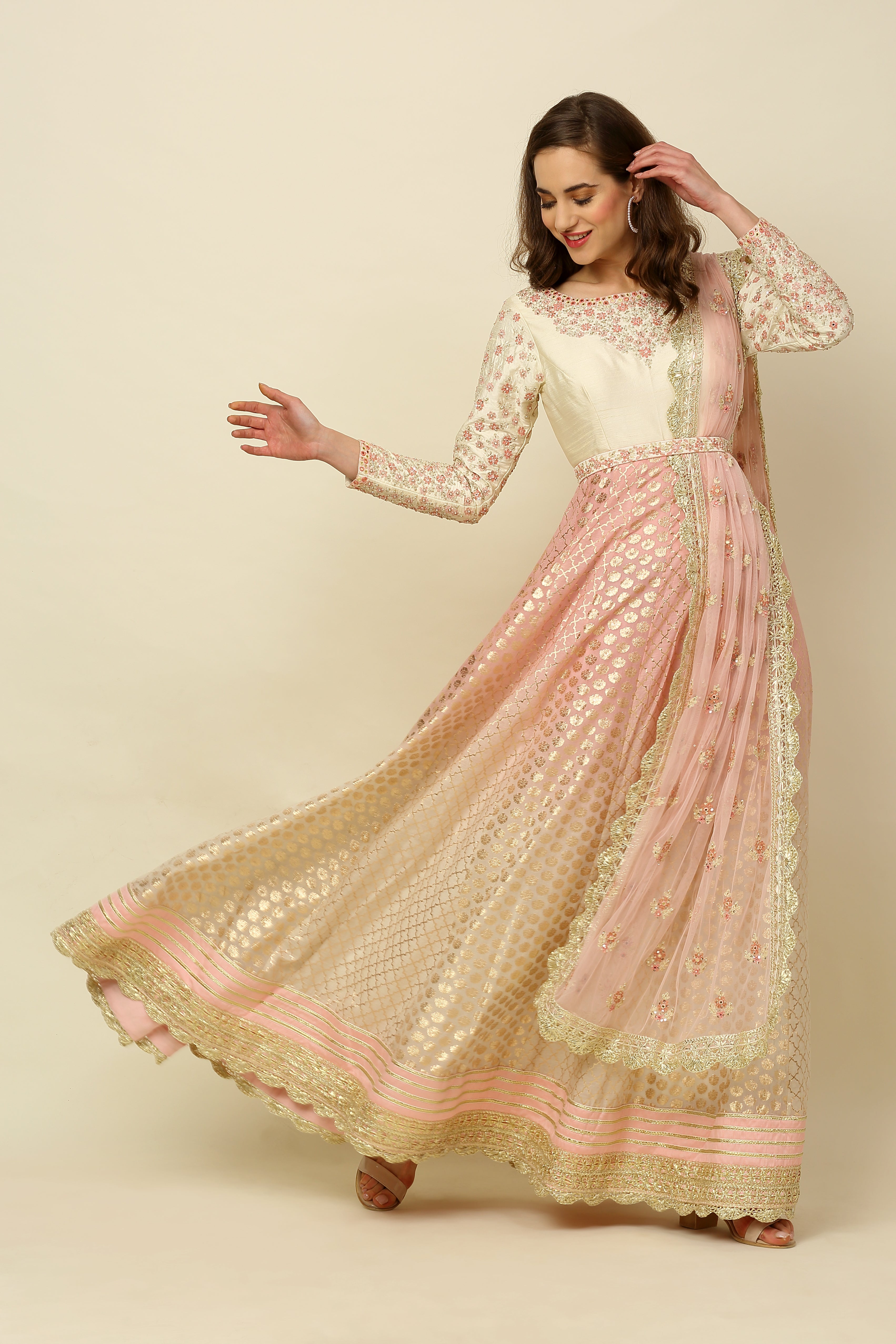 Light Pink Anarkali Set