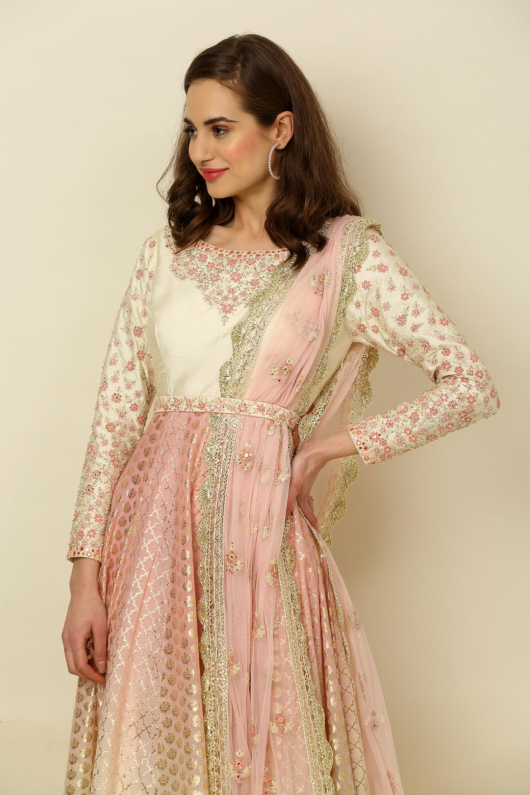 Light Pink Anarkali Set