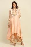 Peach Chanderi Suit Set