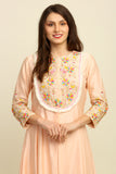 Peach Chanderi Suit Set