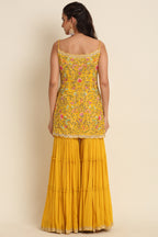 Yellow Embroidered Sharara Set