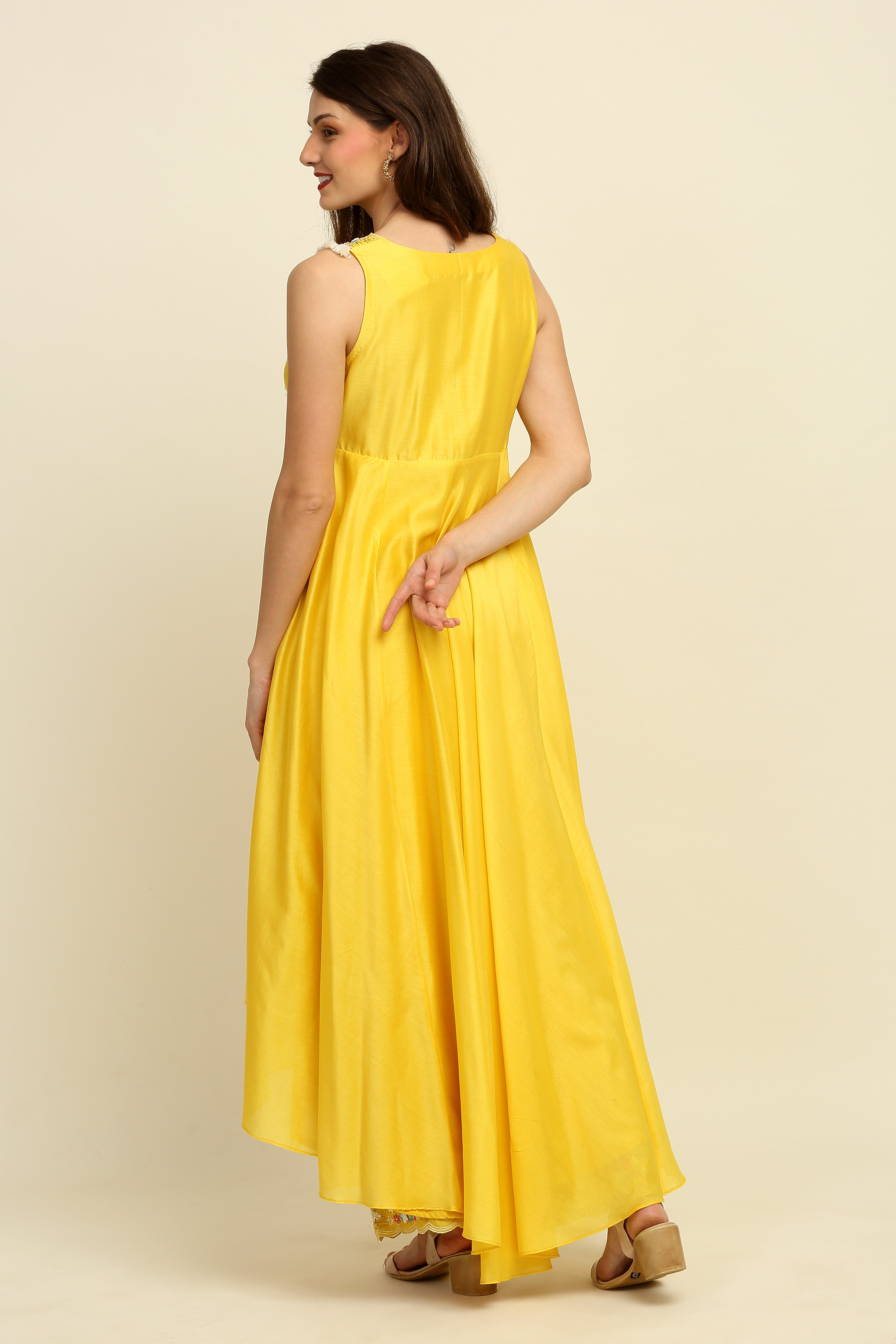 Yellow Chanderi Suit Set