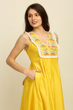 Yellow Chanderi Suit Set
