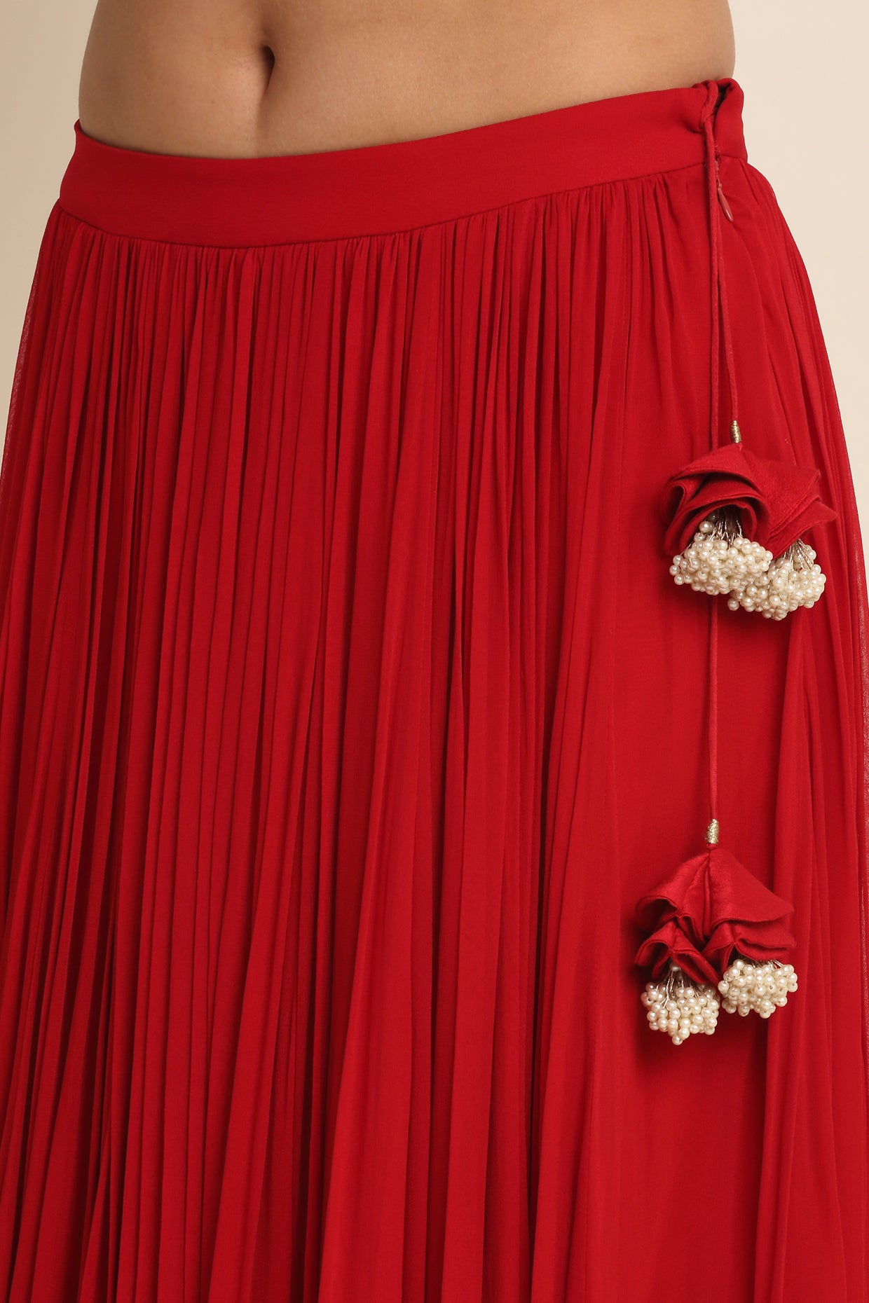 Red Georgette Lehenga Set