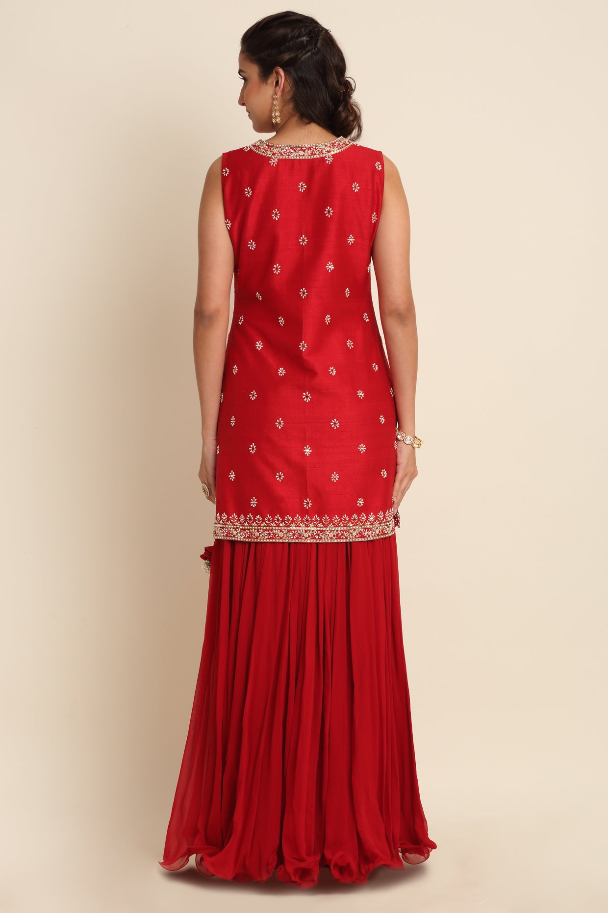 Red Georgette Lehenga Set