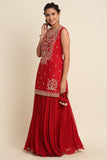 Red Georgette Lehenga Set