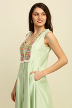 Mint Green  Chanderi Suit Set