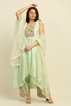 Mint Green  Chanderi Suit Set