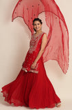 Red Georgette Lehenga Set