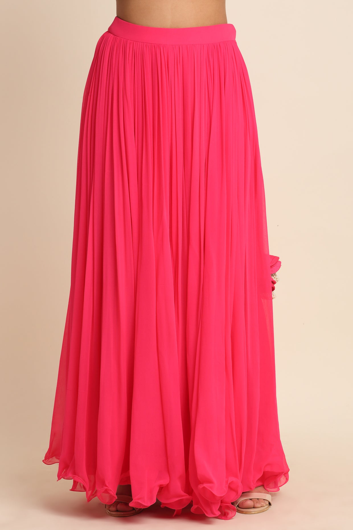 Fuchsia Georgette Lehenga Set