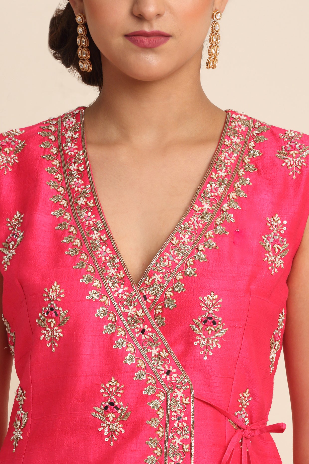 Fuchsia Georgette Lehenga Set