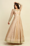 Gold Chanderi Anarkali Set