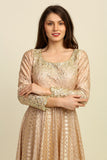 Gold Chanderi Anarkali Set