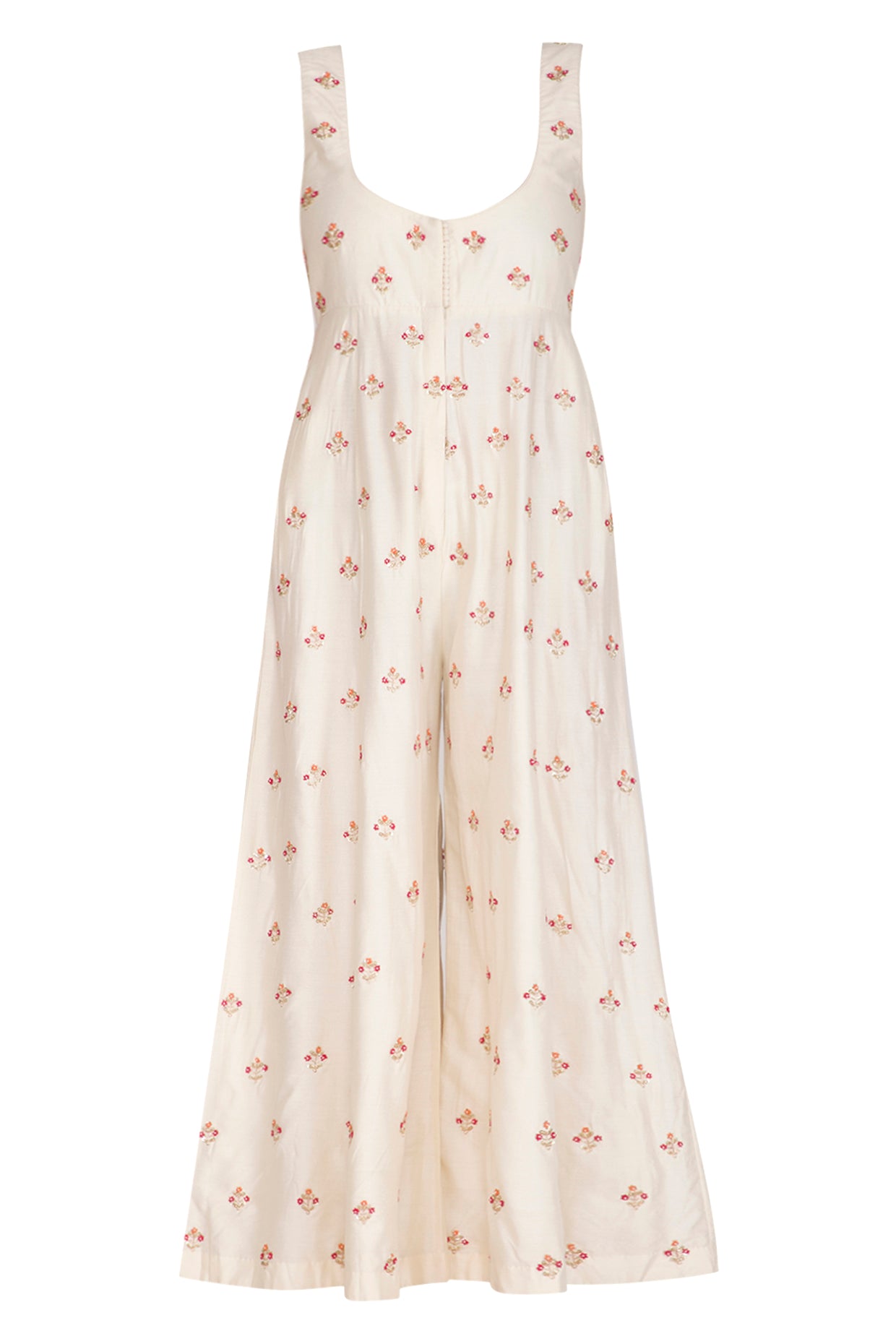 Ivory Buti Embroidered Jumpsuit