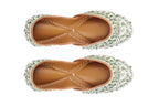 Aqua Blue Crystal Embroidered Jutti