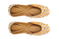 Yellow Dori And Crystal Embellished Jutti